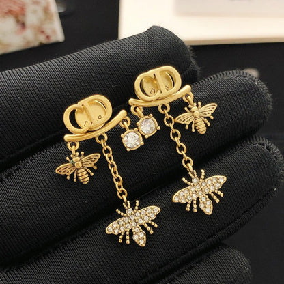 CD Tribales Diamond Bee Long Earrings