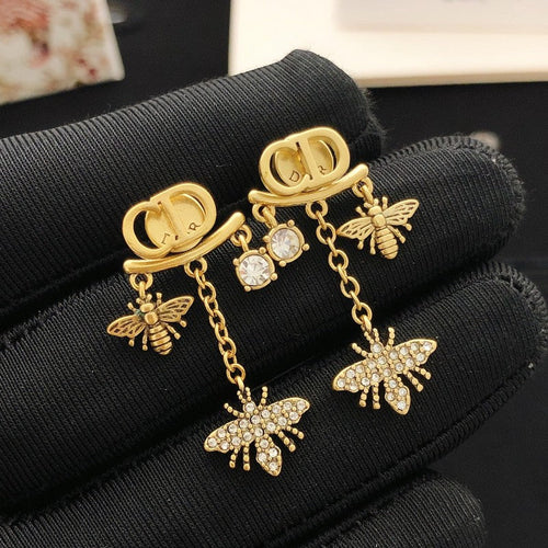 CD Tribales Diamond Bee Long Earrings
