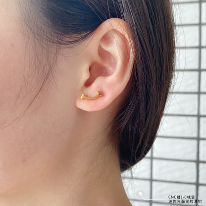Tiff Smile Yellow Gold Earrings