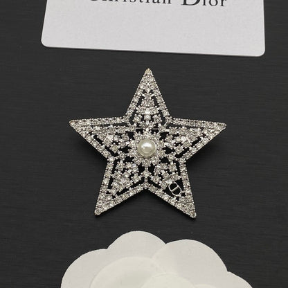 CD Star Diamond Gold Brooch