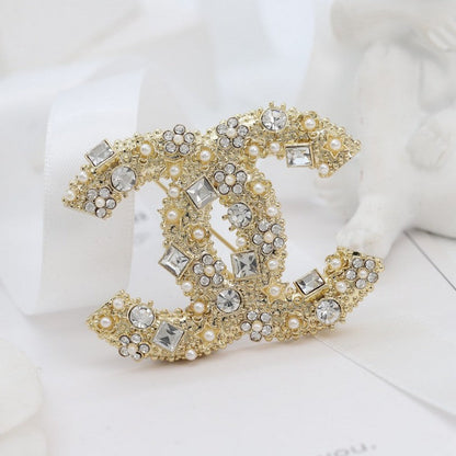 CC Crystal Gold Brooch