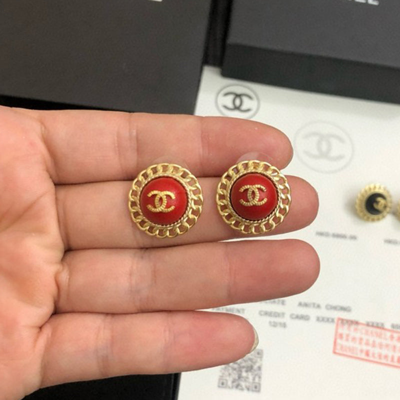 CC Red Gold Earrings