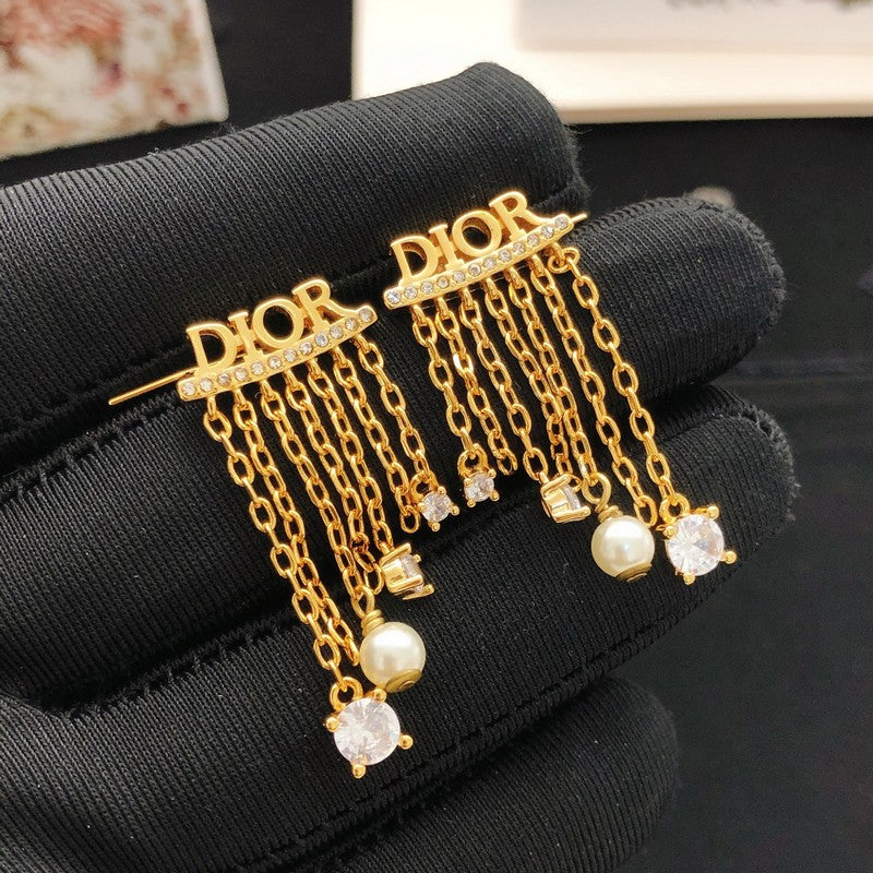 CD Tribales Tassel Gold Earrings