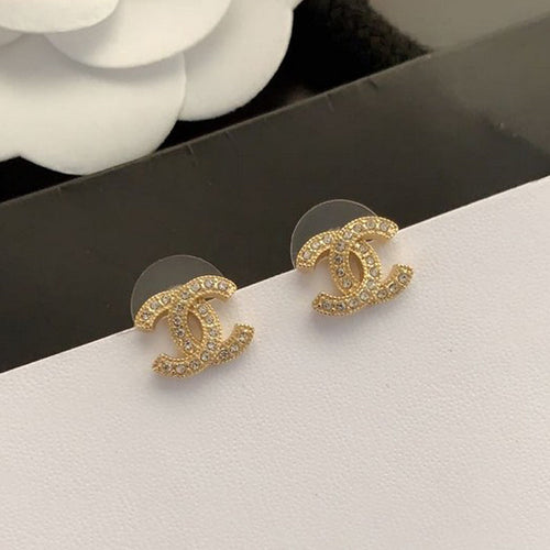 CC Diamond Gold Earrings