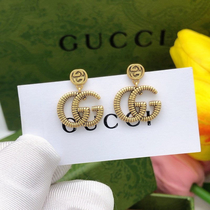 GG Twist Drop Gold Earrings