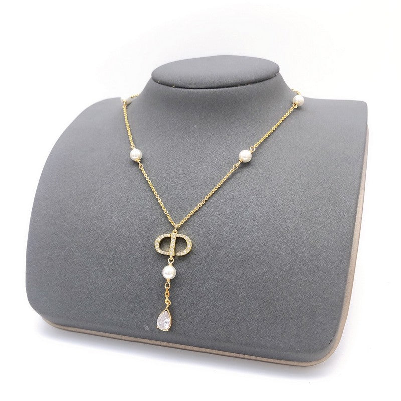 CD Pearls Gold Chain Necklace
