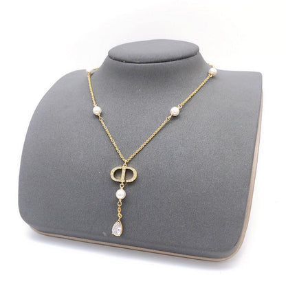 CD Pearls Gold Chain Necklace