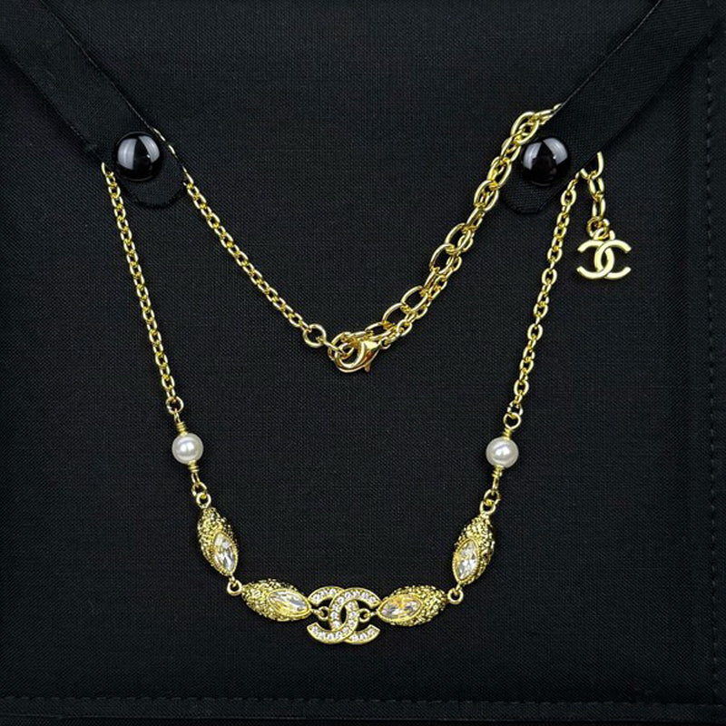 CC 26C Crystal Gold Necklace