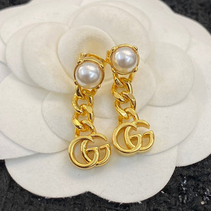 GG Pearl Chain Earrings