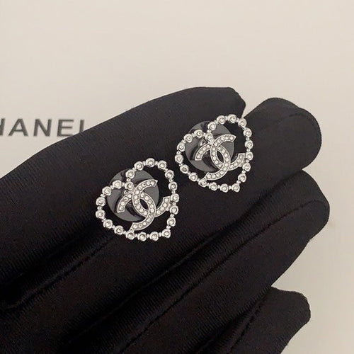 CC Black Heart Diamond Earrings