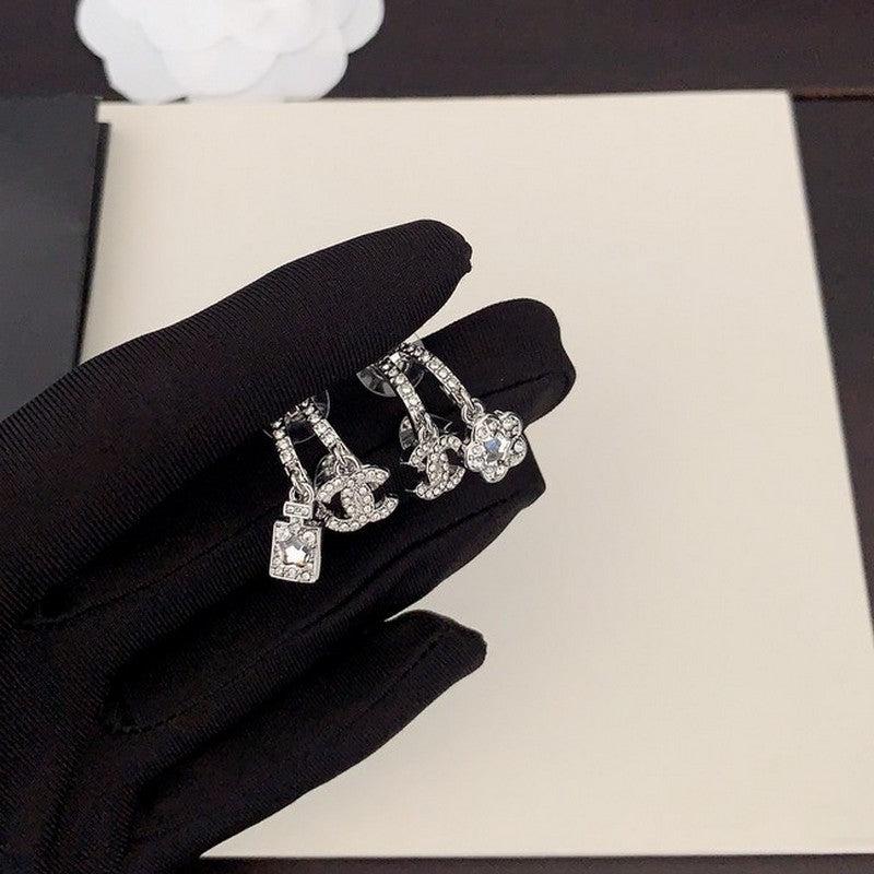 CC Flower Diamond Earrings