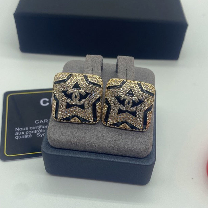 CC Black Star Diamond Earrings