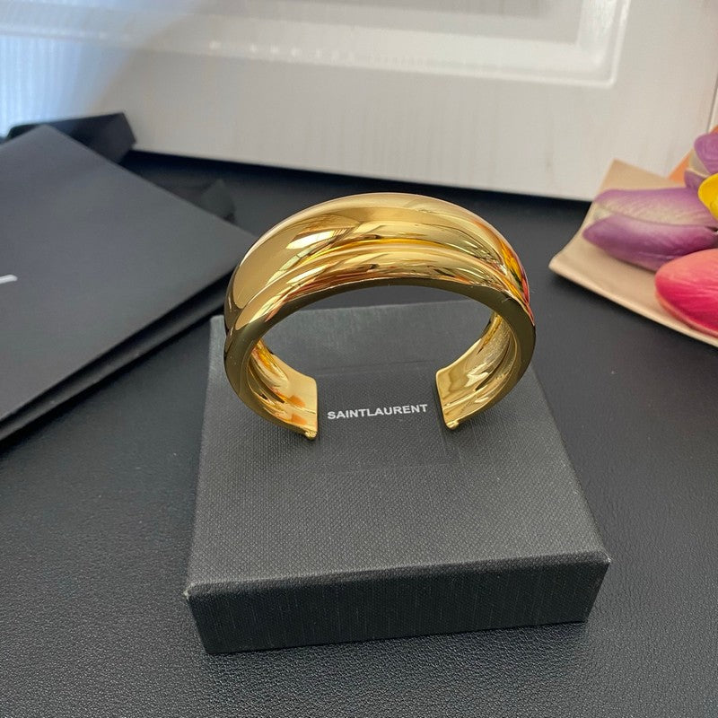 Saint Wide Gold Bracelet