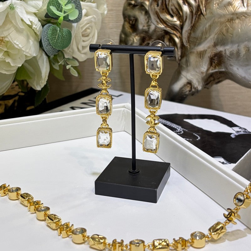 CC 26P Crystal Gold Earrings