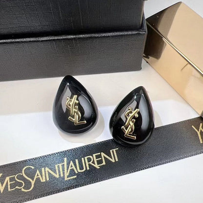 Saint Black Water Drop Earrings