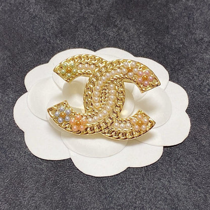 CC Pearl Gold Brooch
