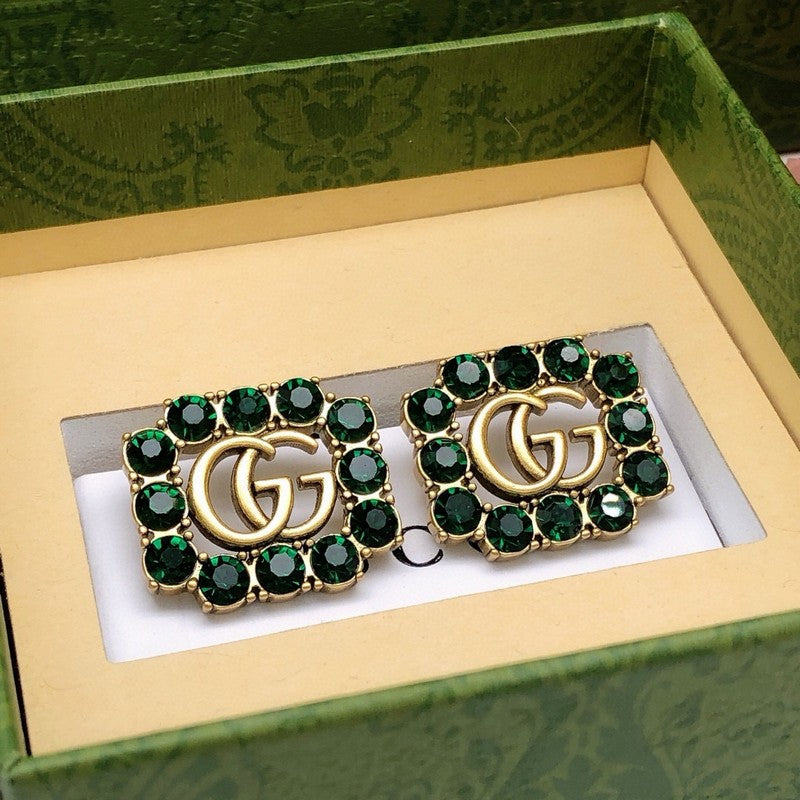 GG Green Crystal Earrings