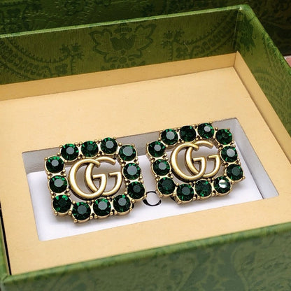 GG Green Crystal Earrings