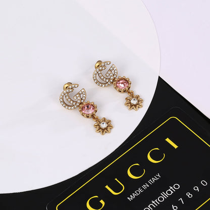 GG Flower Crystal Earrings