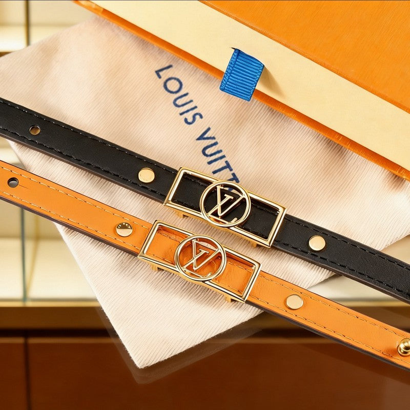 Louis Monogram Vintage Leather Bracelet