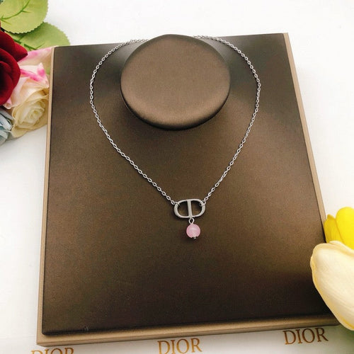 CD Petit Pink Pearl Drop Necklace