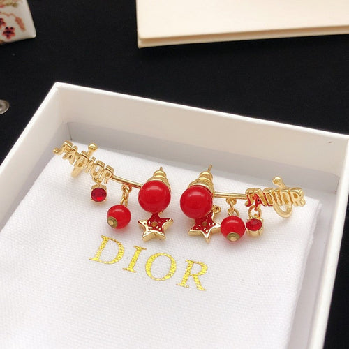 CD Tribales Red Pearl Earrings