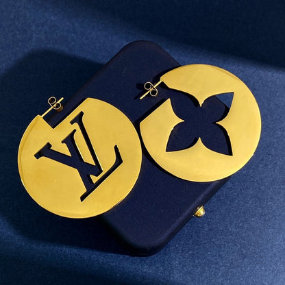 Louis Logo Round Earrings