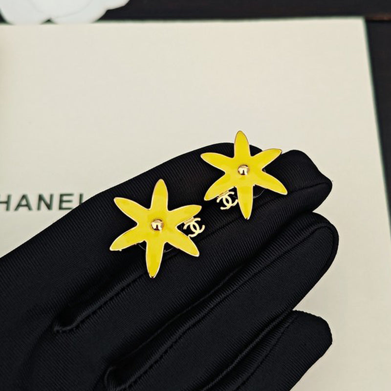 CC Yellow Starfish Gold Earrings