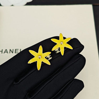 CC Yellow Starfish Gold Earrings