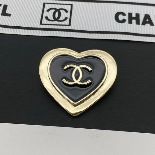 CC Black Heart Gold Brooch