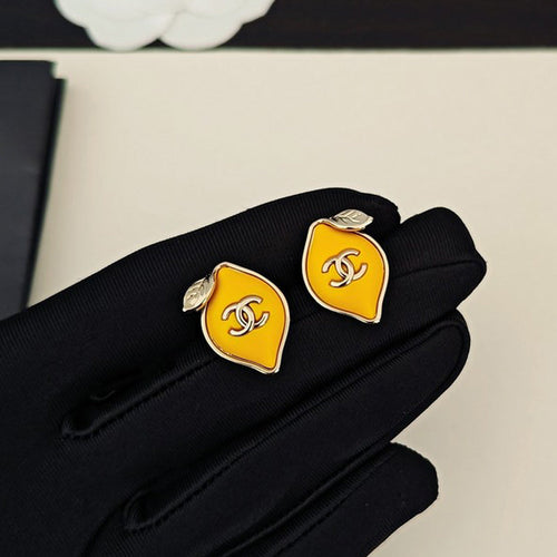 CC Yellow Leaf Gold Earrings