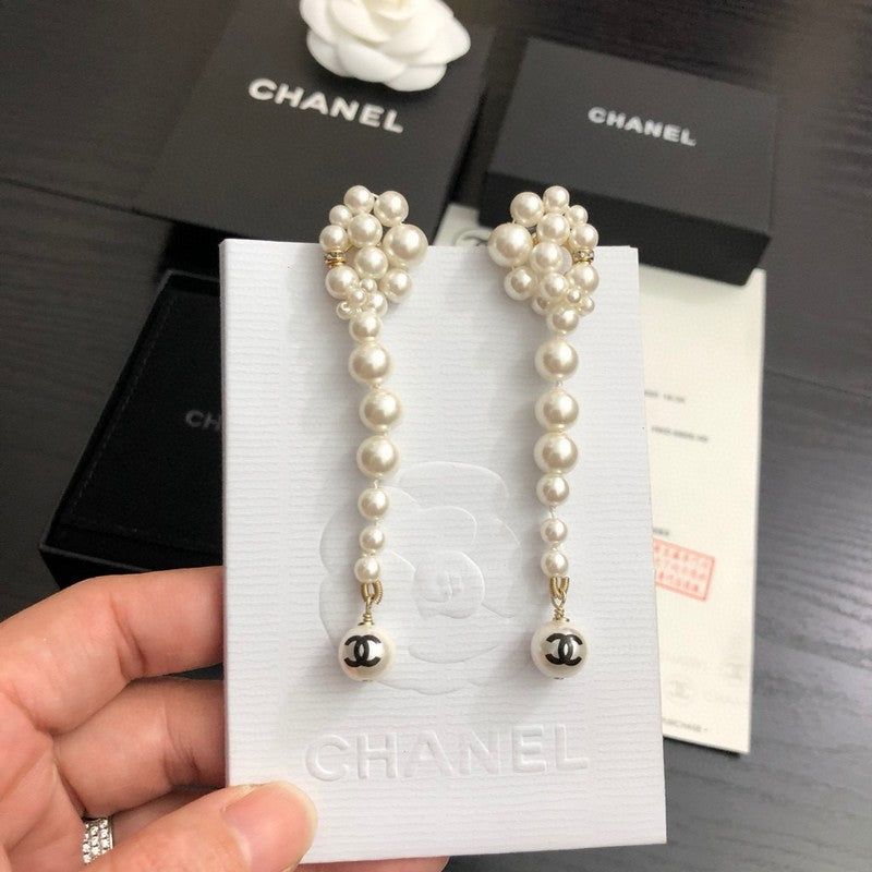 CC Long Pearls Earrings