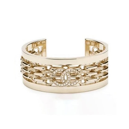 CC Diamond Wide Cuff Bracelet