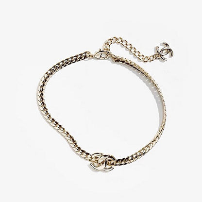 CC 25A Snake Pattern Gold Chain Necklace