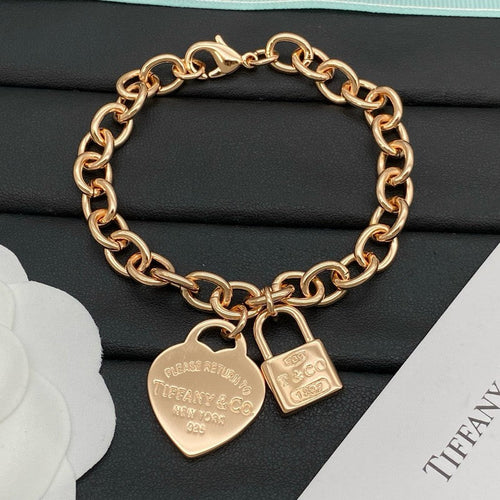 Tiffany Heart Tag With Lock Bracelet