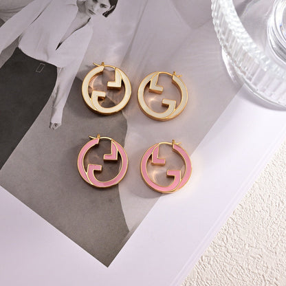 GG Pink Hollow Earrings