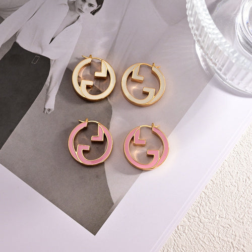 GG Pink Hollow Earrings