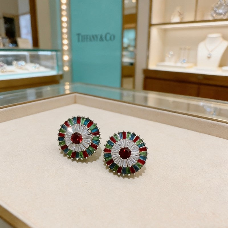 T Color Crystal Earrings