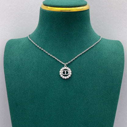 CD Petit Pearl White Gold Necklace
