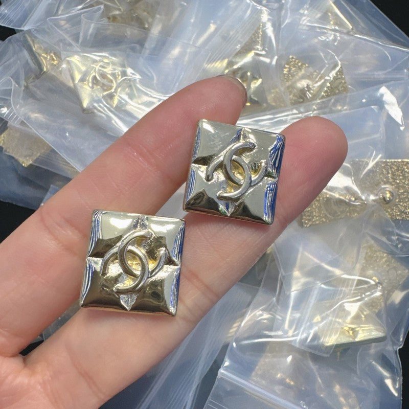 CC Sqaure Gold Earrings