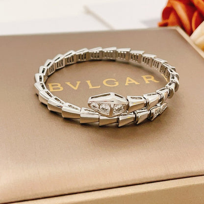 BVLG Serpenti Demi-Pave Diamonds Bracelet