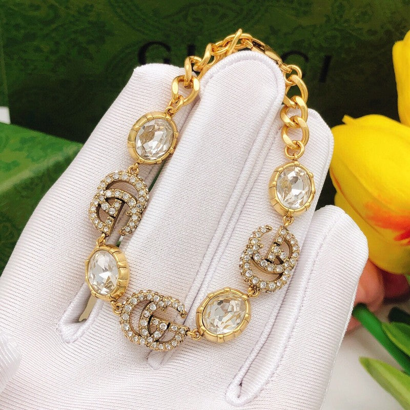 GG Crystal Gold Chain Bracelet