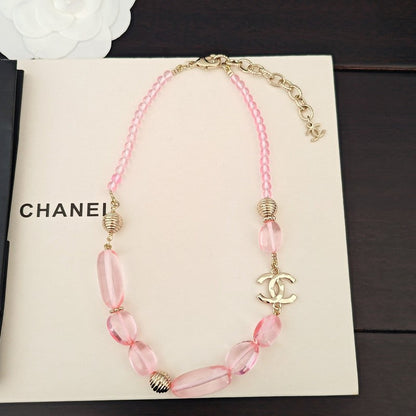 CC Pink Resin Beads Necklace