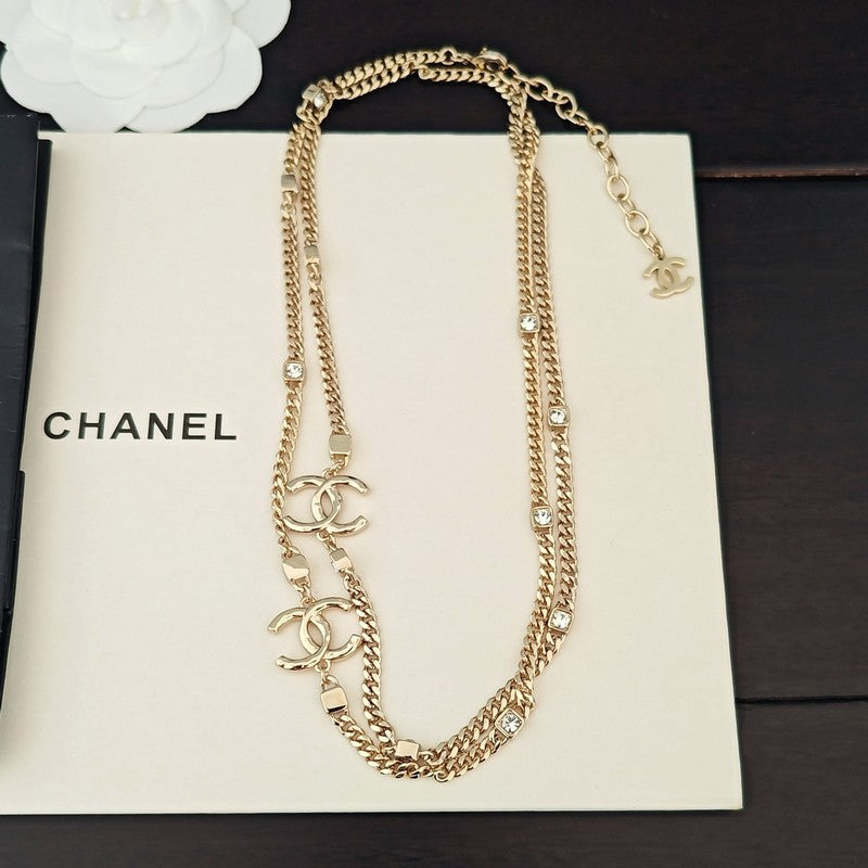 CC Crystal Long Necklace