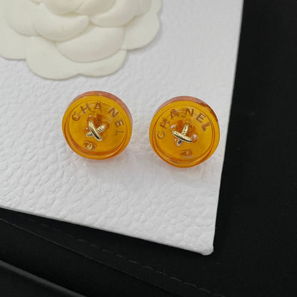 CC Orange Resin Earrings
