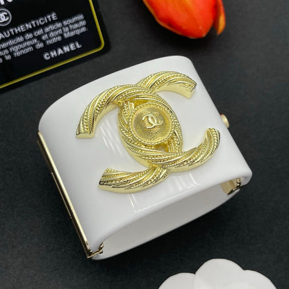 CC Gold White Resin Bracelet