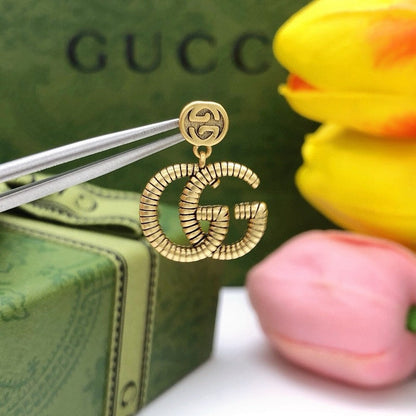 GG Twist Drop Gold Earrings