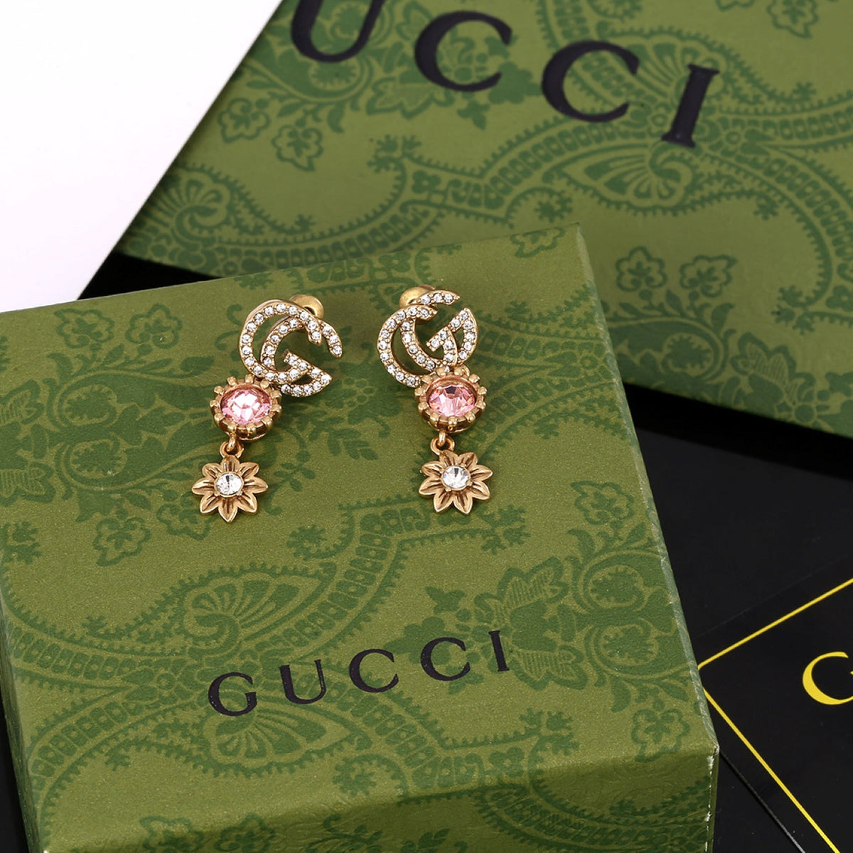 GG Flower Crystal Earrings