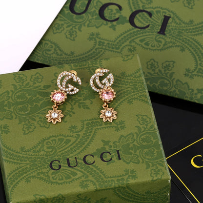 GG Flower Crystal Earrings