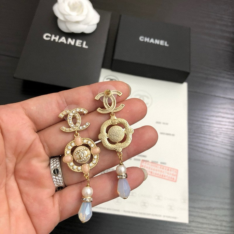 CC Pink Compass Long Earrings